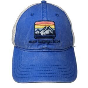 Home Free Baseball Cap Blue One Size Mesh Mountain Patch New Hampshire Hat